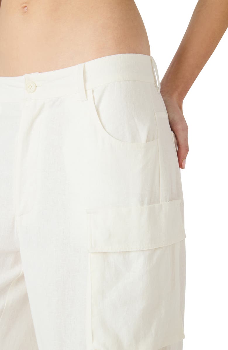 Steve Madden Duo Linen Blend Cargo Pants, Alternate, color, Antique