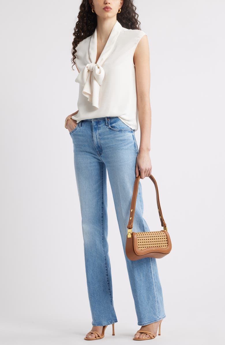 Nordstrom Tie Front Sleeveless Top, Alternate, color, Ivory Tofu