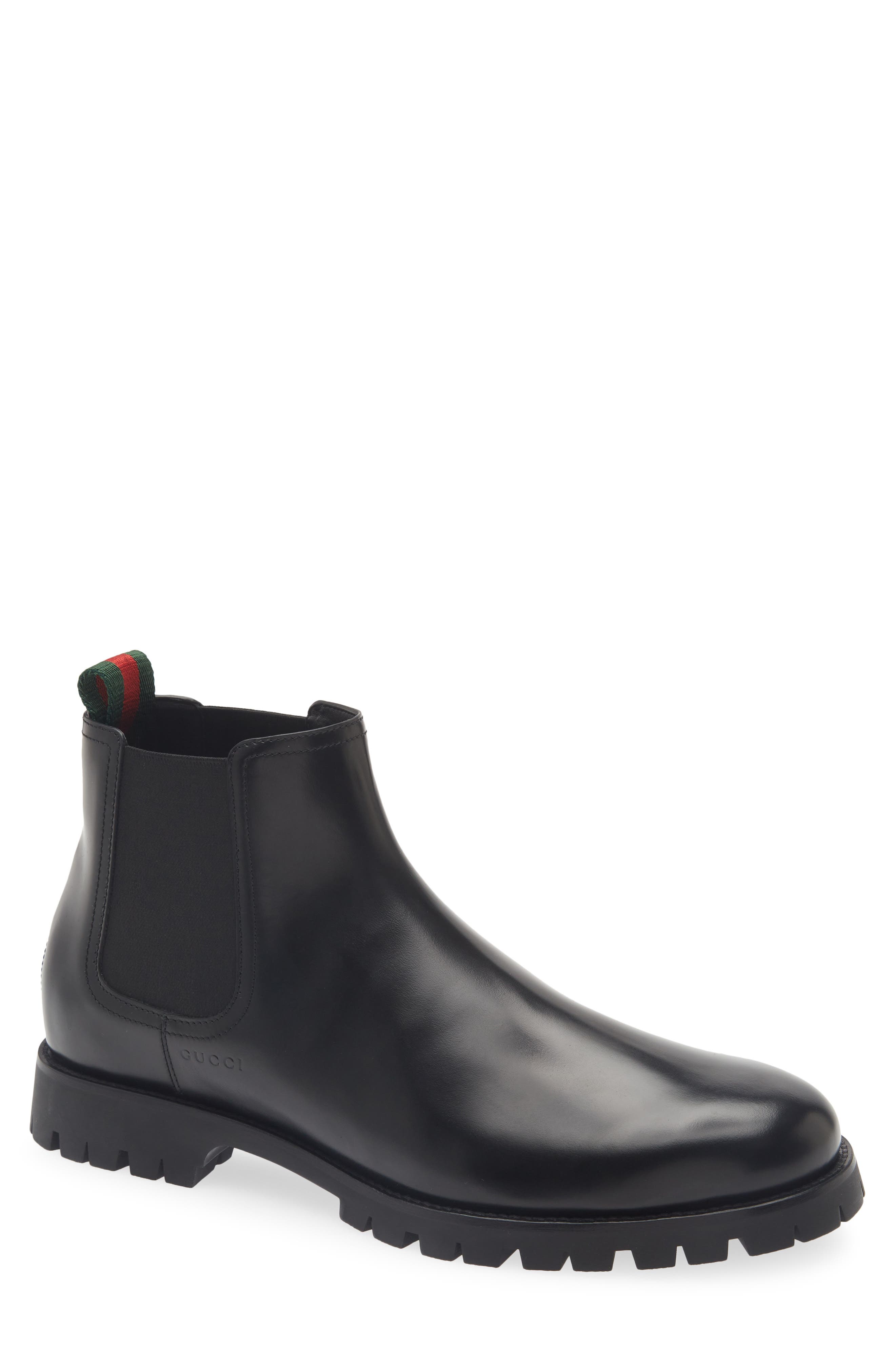 Sylke Leather Chelsea Boot, Main, color, BLACK/BLACK/VRV/VRV