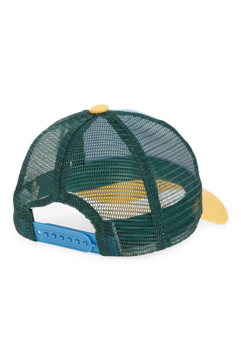 Kids' Colorblock Mesh Trucker Hat, Alternate, color, BLUE GLAZE MULTI