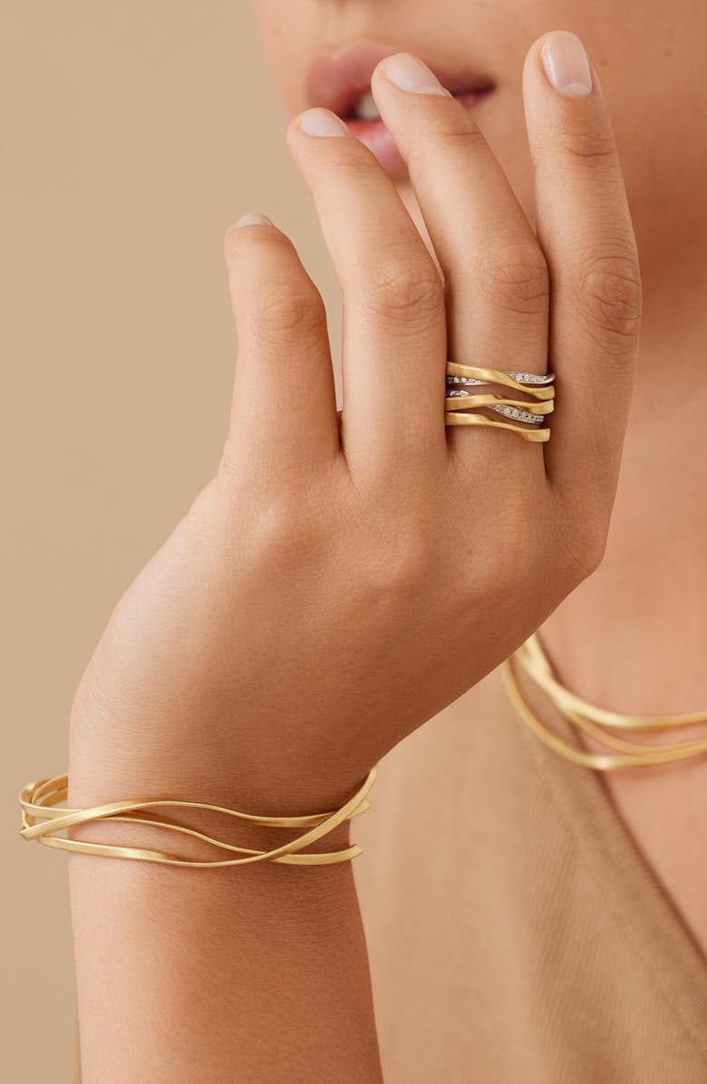 Marco Bicego Diamond Stack Ring, Alternate, color, Yellow Gold/ Diamond