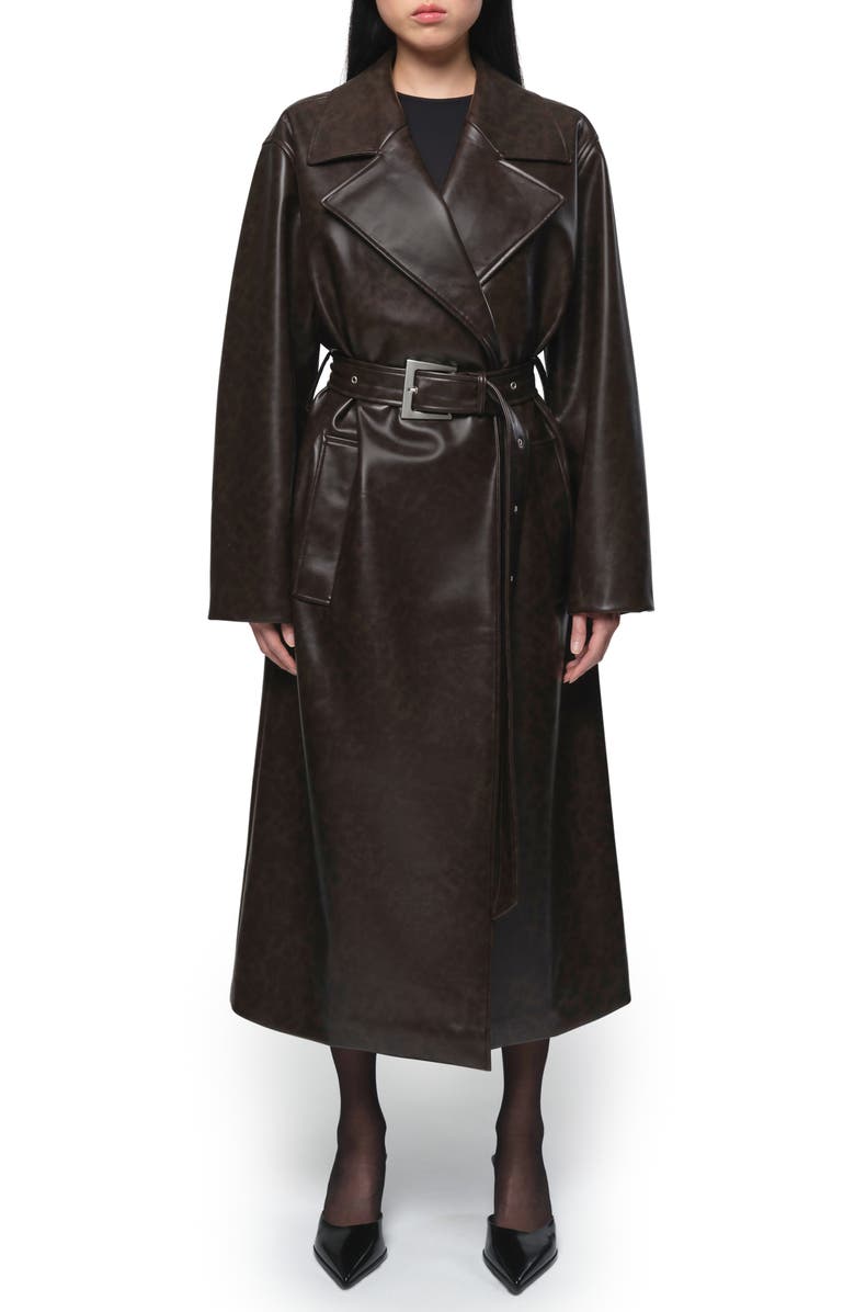 Apparis Tate Faux Leather Trench Coat, Main, color, 