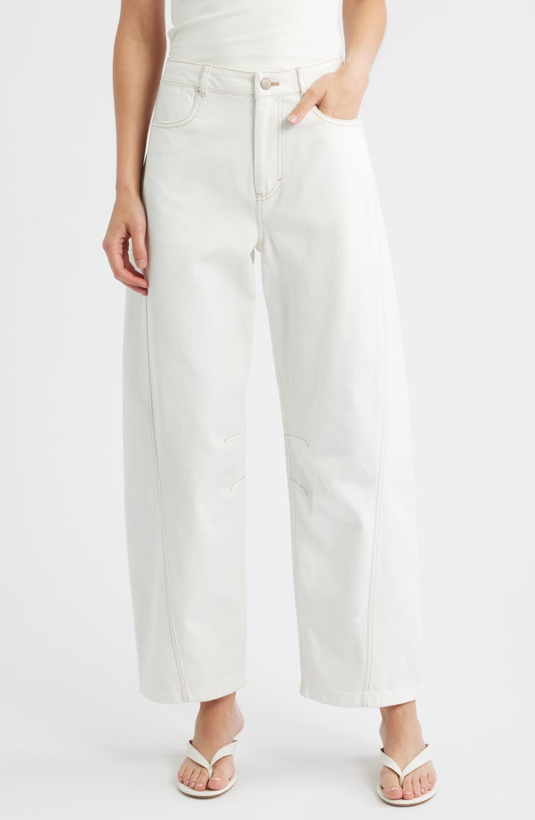 BOSS Orange Wide Leg Pants, Main, color, Soft Cream