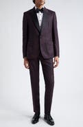 Dolce&Gabbana Maroon Wool Blend Tuxedo