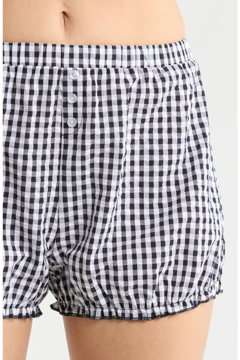 Gingham Seersucker Cami & Bloomer Short Pajamas, Alternate, color, UTILITY BLUE COMBO