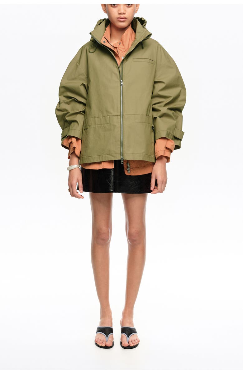 Bimba y Lola Cotton A-Line Trench, Main, color, Light Khaki