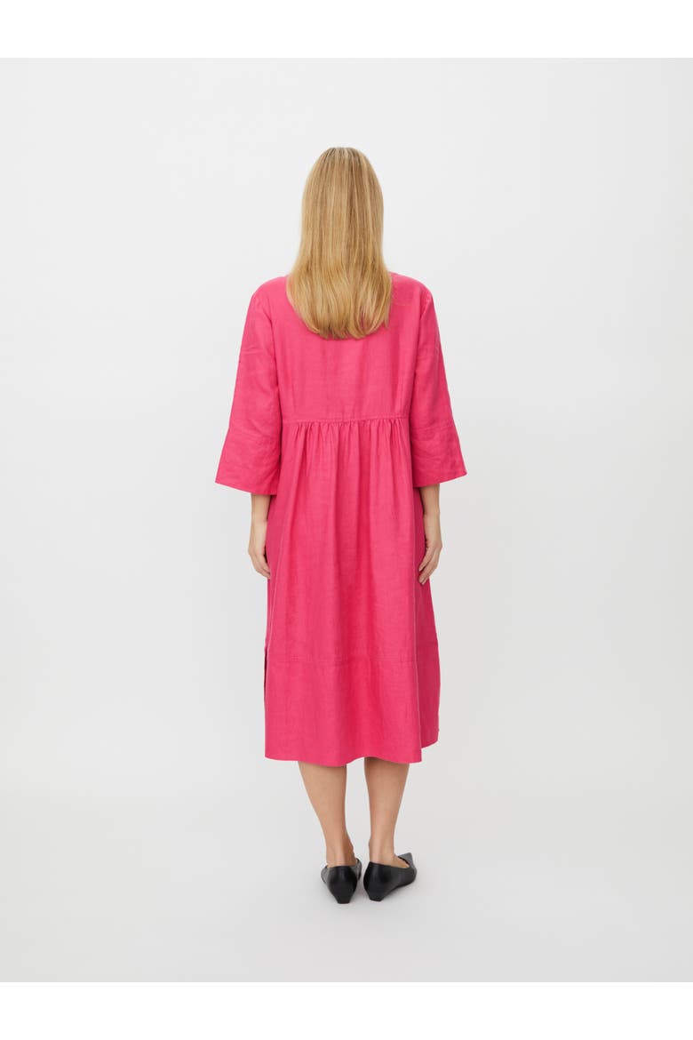 MaNasya Linen Tunic Midi Dress, Alternate, color, Carmine