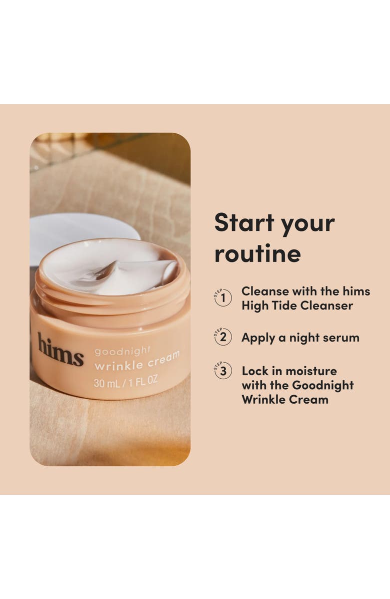 HIMS & HERS Goodnight Wrinkle Cream Restorative, Firming, Caffeine & Hyaluronic Acid Night Treatment, Alternate, color, Beige