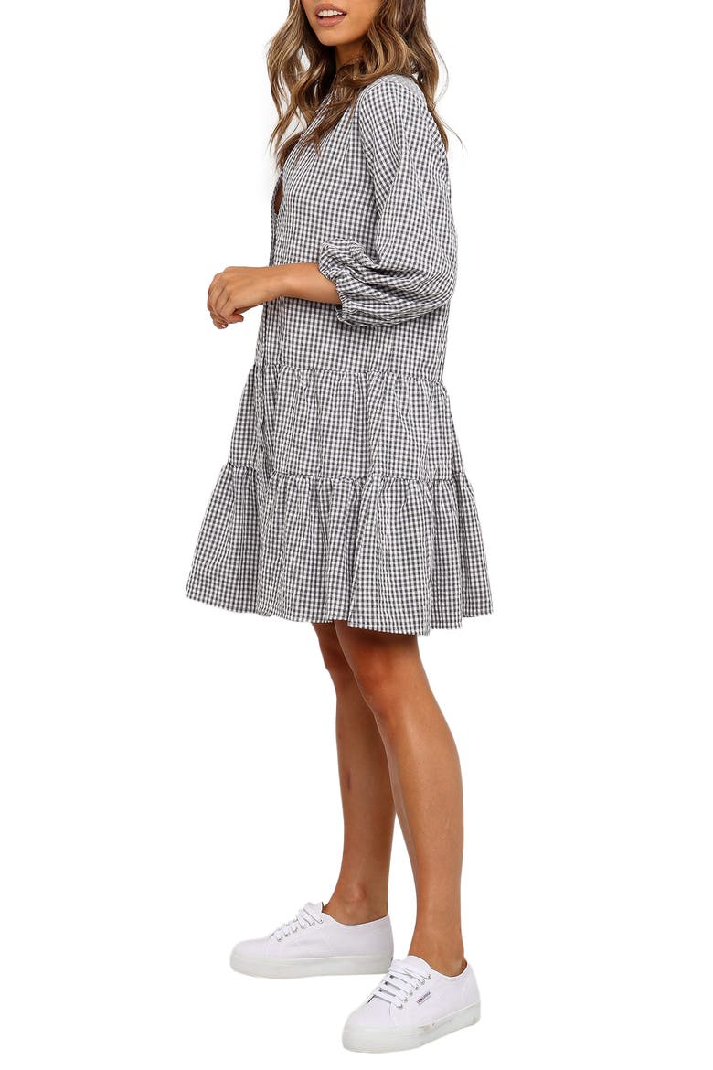 Daria Print Tiered Dress, Alternate, color, BLACK