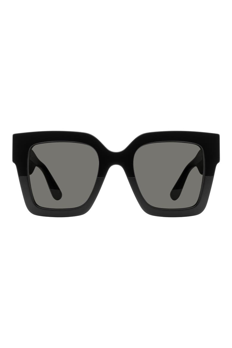 51mm Polarized Square Sunglasses, Main, color, BLACK