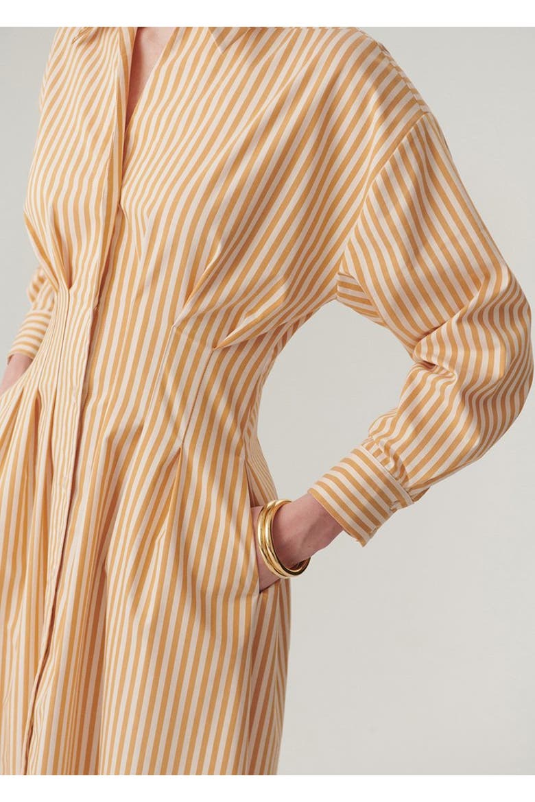 Sutton Collar Midi Dress, Alternate, color, CAMEL BEIGE