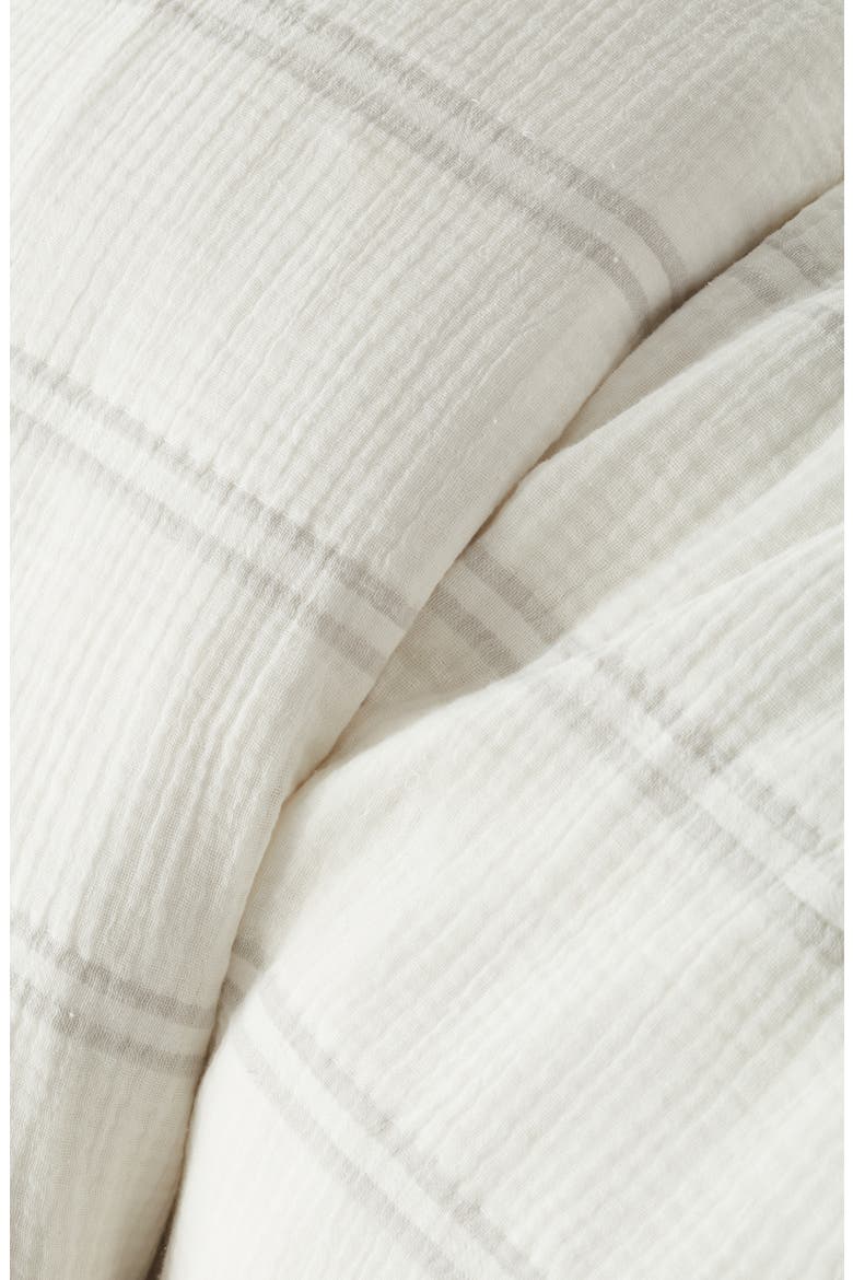 Stripe Cotton Gauze Duvet Cover & Shams Set, Alternate, color, WHITE SKINNY STRIPE