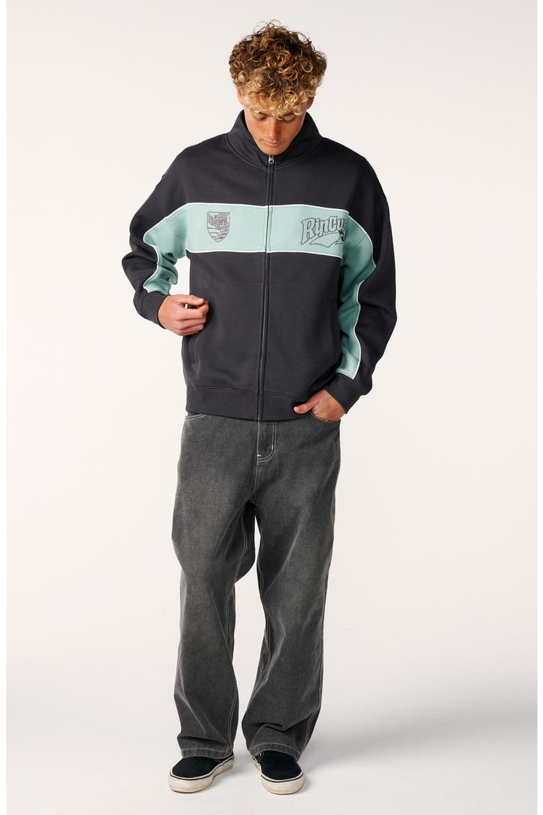Archive Rota Panel Z Colorblock Zip Front Jacket, Alternate, color, WASHED BLACK