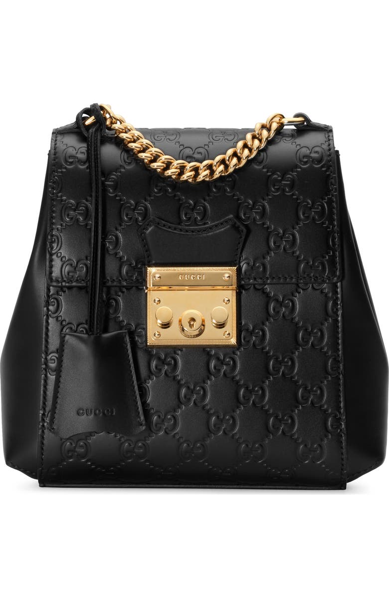 Gucci GG Supreme Leather Padlock Backpack, Main, color,