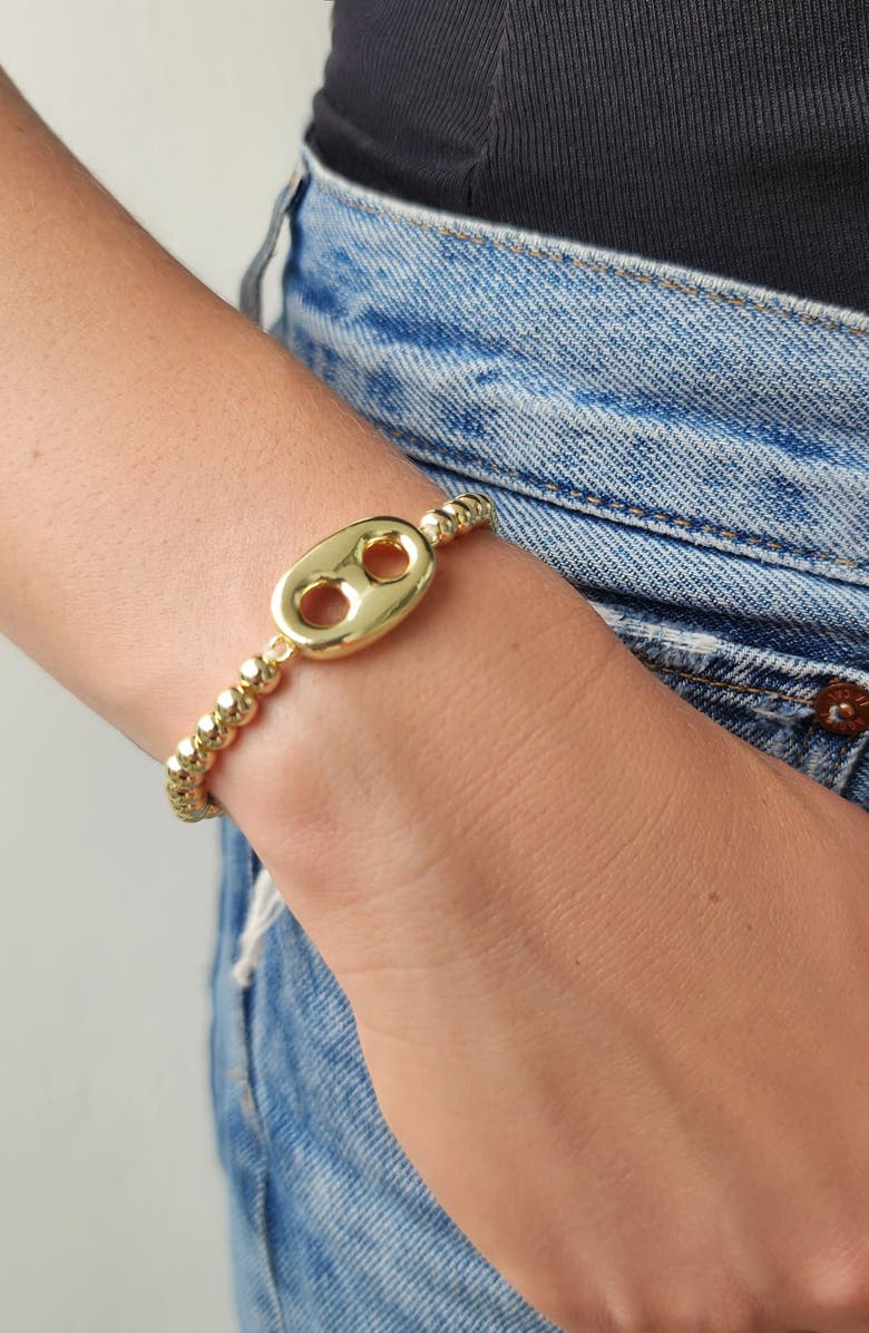Adornia Set of 2 Crystal Mariner Bracelets, Alternate, color, Gold