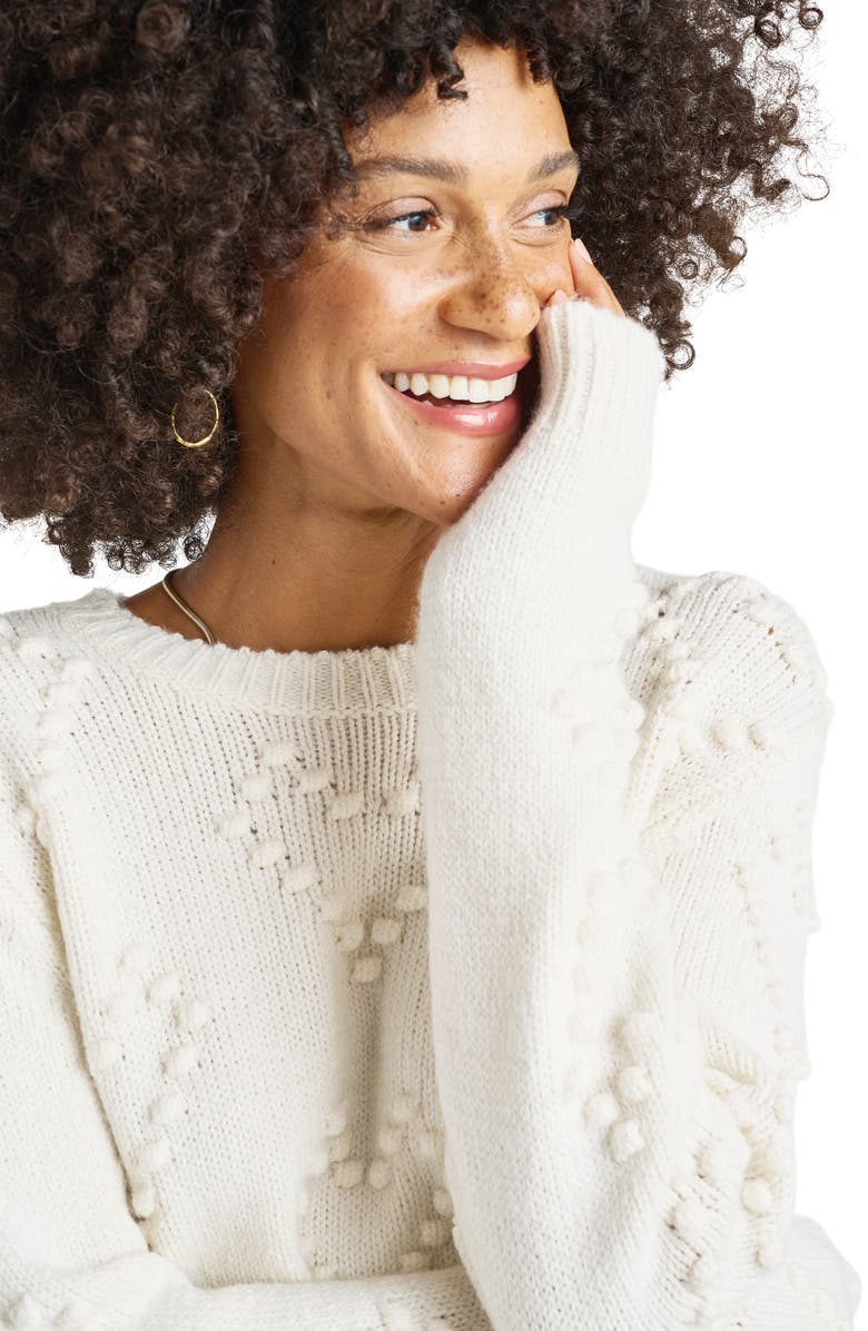 Splendid Daphne Pom Heart Crewneck Sweater, Alternate, color,