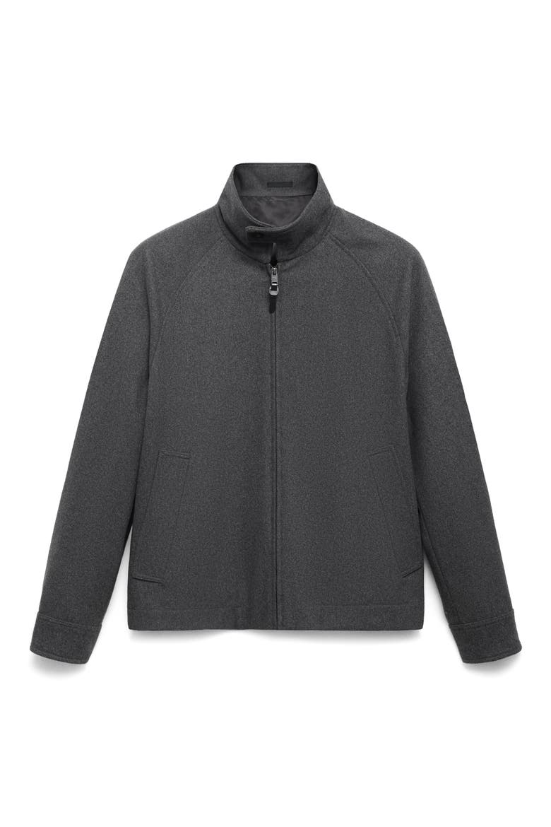 Wool Blend Melton Jacket, Alternate, color, GREY