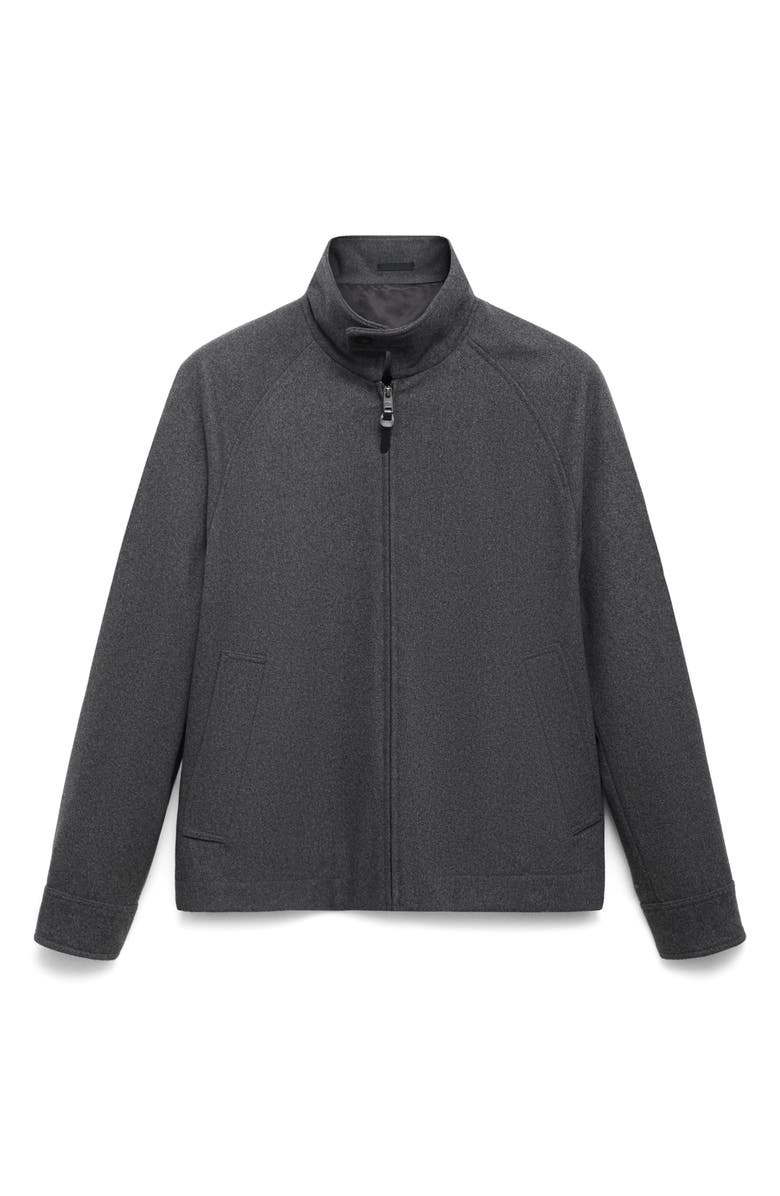 MANGO Wool Blend Melton Jacket, Alternate, color, Grey