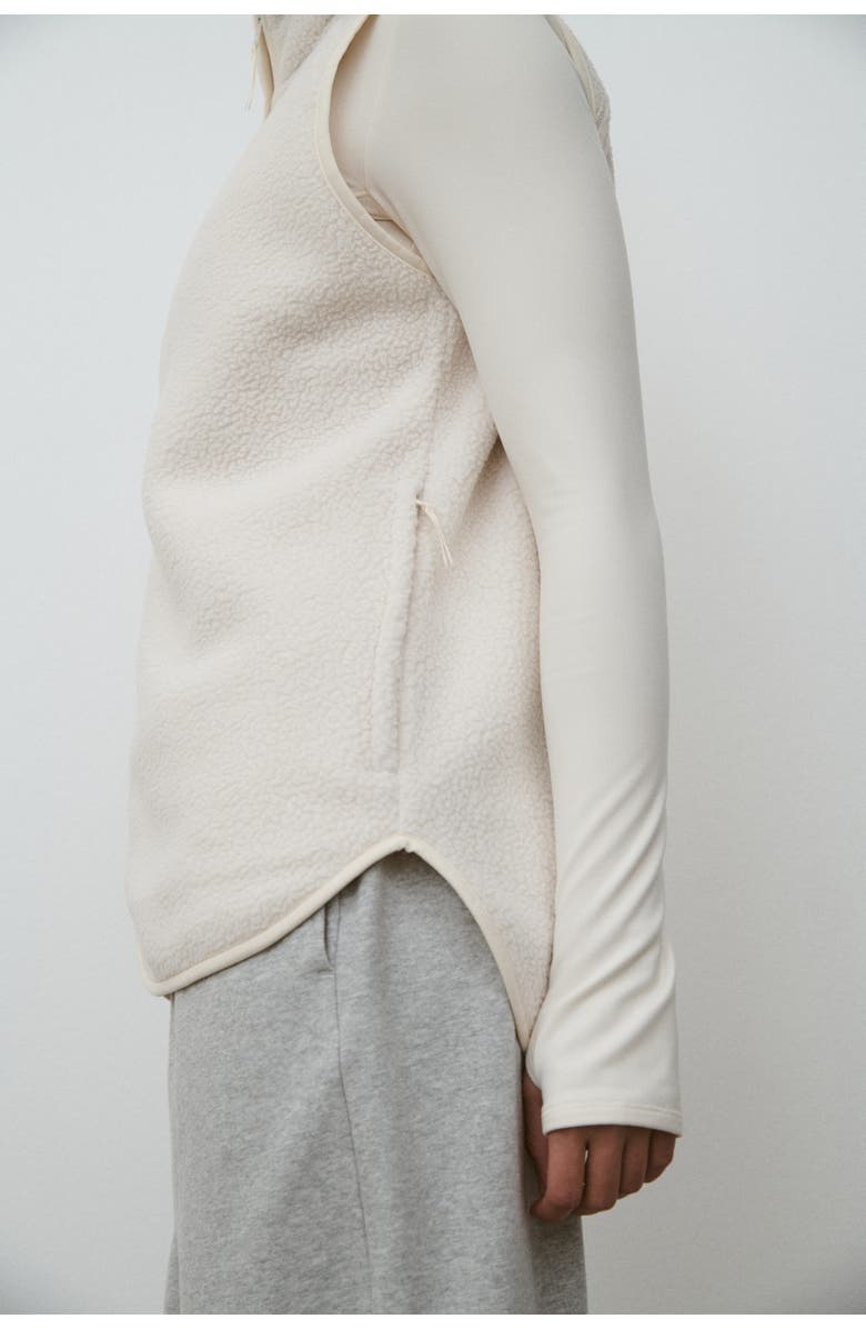 H&M Regular Fit Teddy Sports Gilet, Alternate, color, Ivory