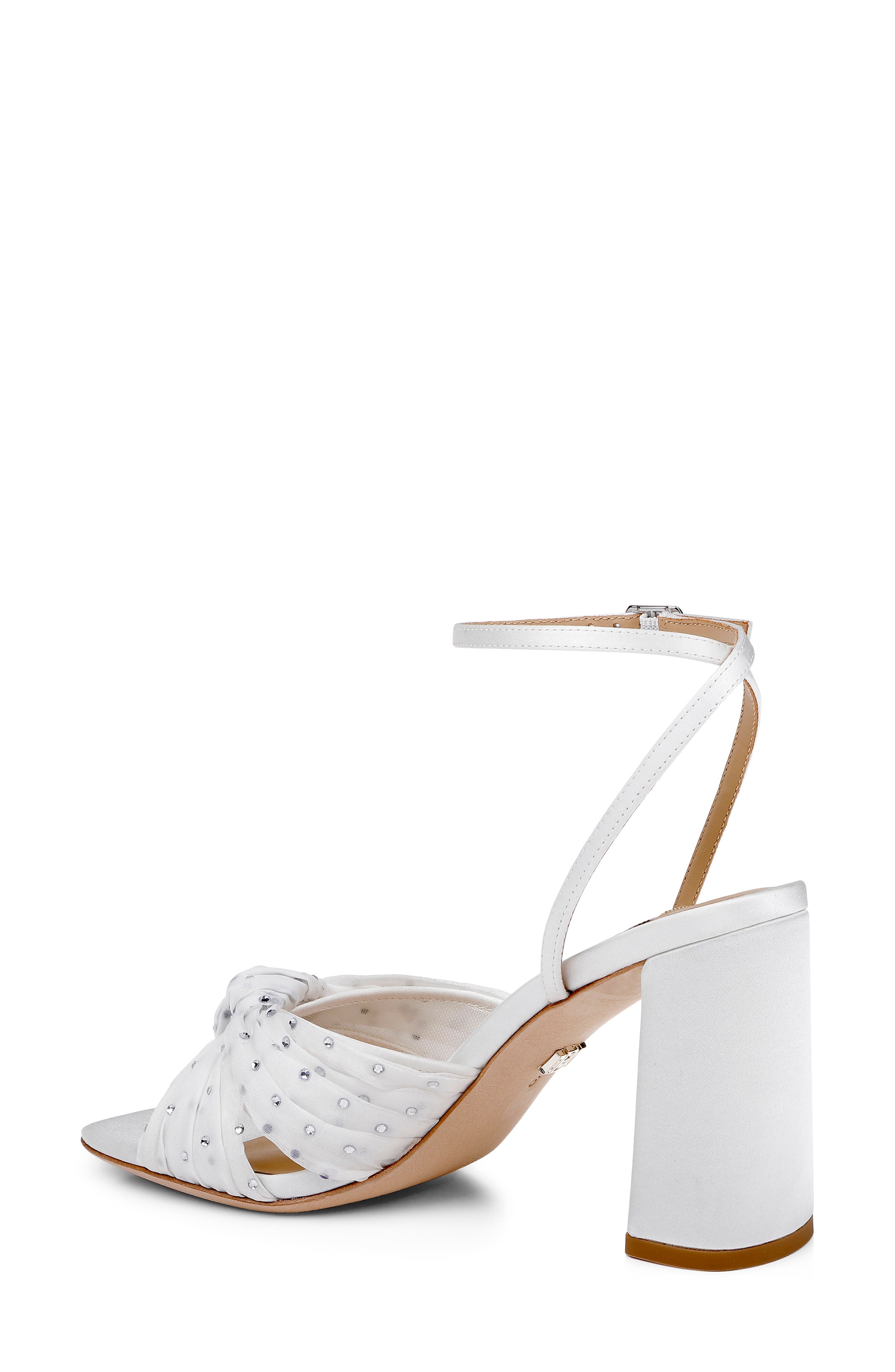 Badgley Mischka Collection Wila Ankle Strap Sandal, Alternate, color, White Satin