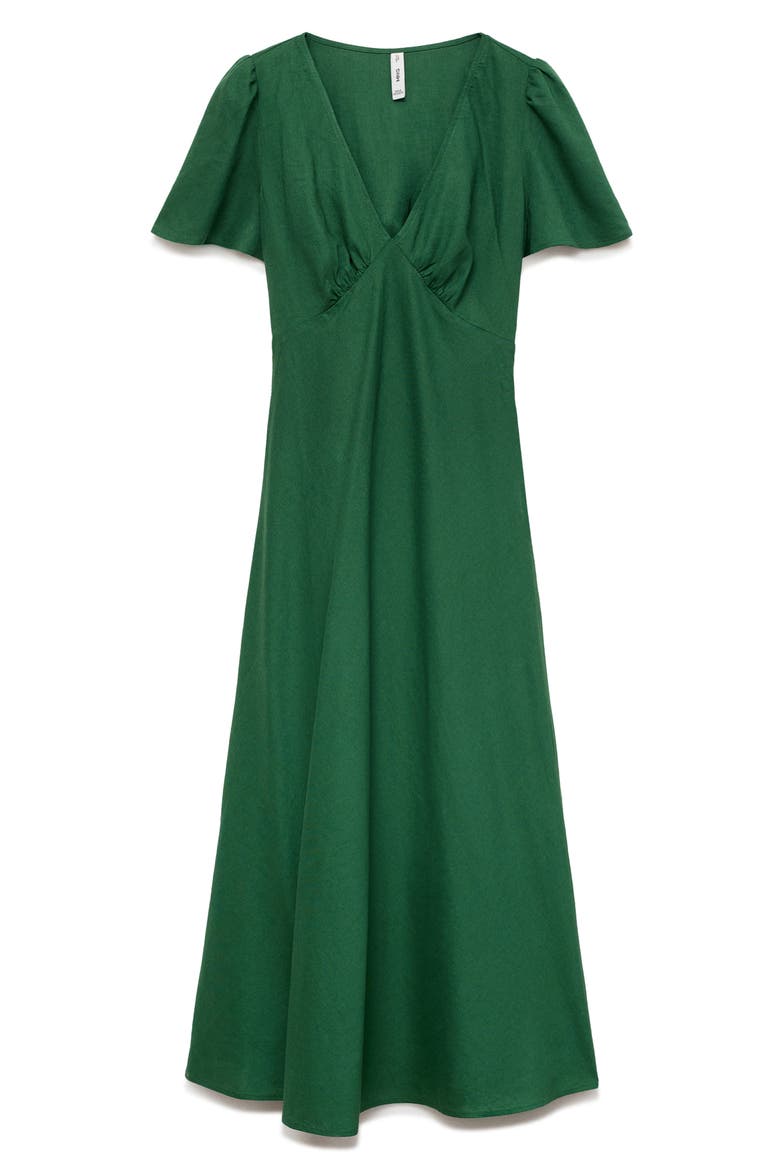 Linen Blend Dress, Alternate, color, GREEN