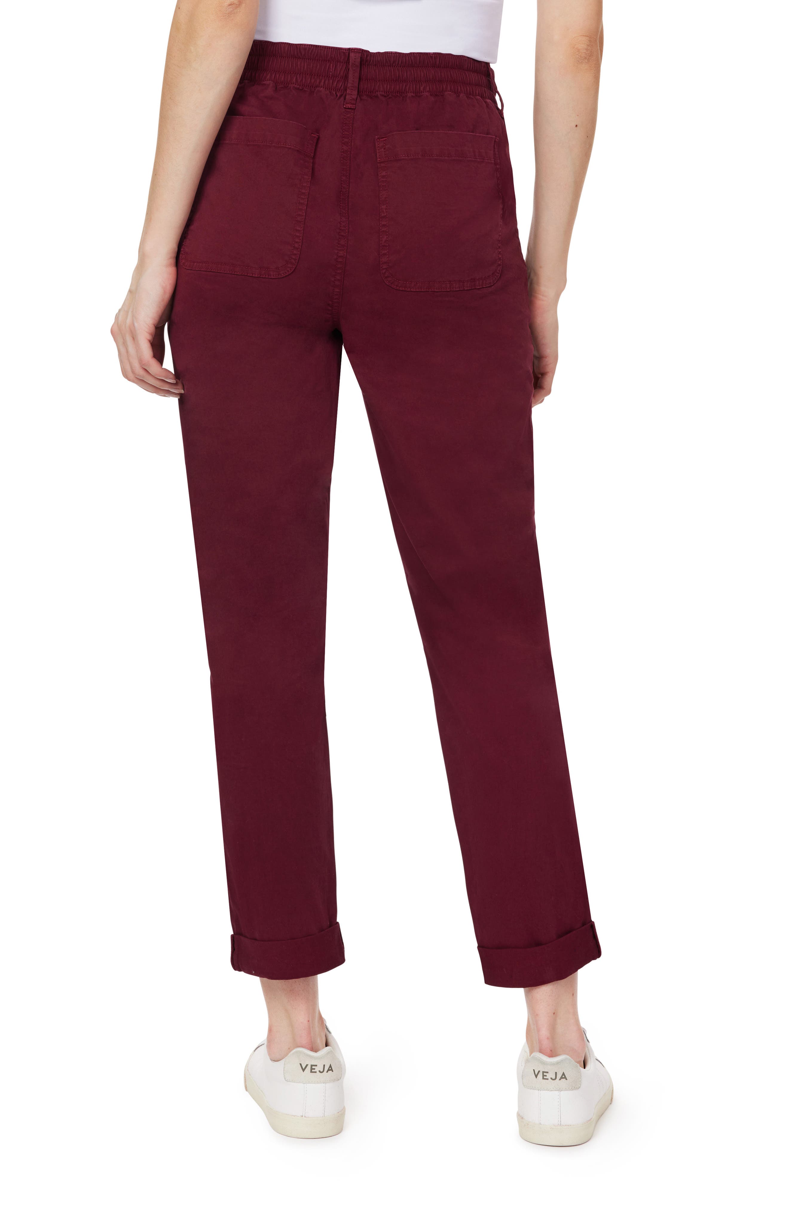 Rolled Hem Drawstring Girlfriend Pants - image 4