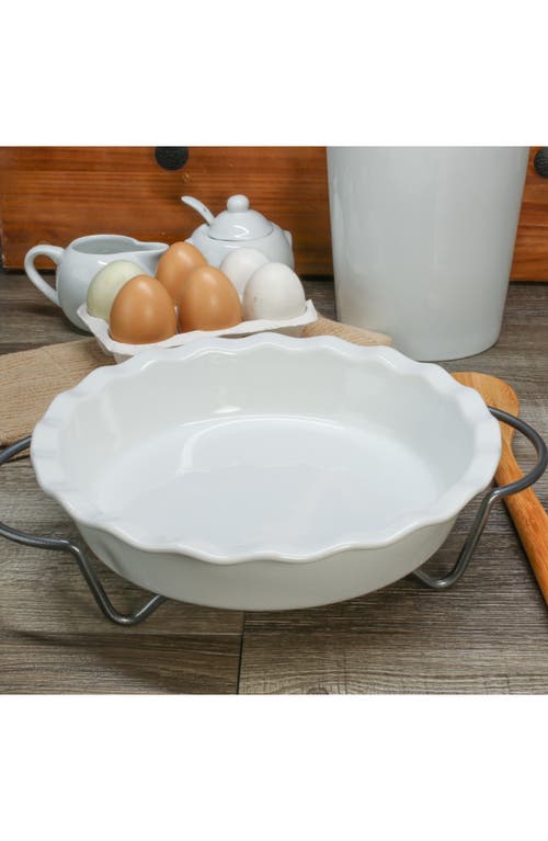 Bia Cordon Bleu Pie Dish & Rack Set In White