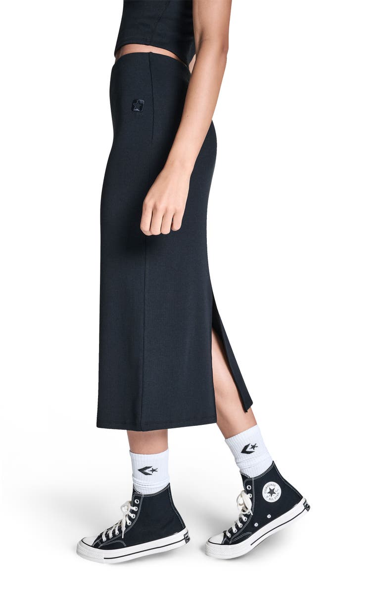 Converse Box Star Midi Skirt, Alternate, color, Converse Black