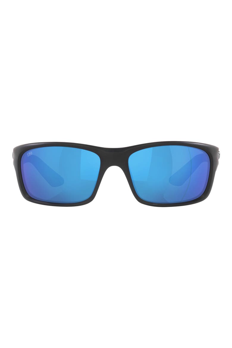 Jose Pro 62mm Polarized Oversize Rectangular Sunglasses, Main, color, MATTE BLACK