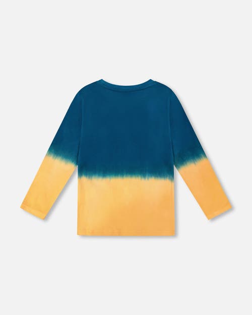 Deux Par Deux Long Sleeve Organic Cotton Gradient Jersey Tee In Multi