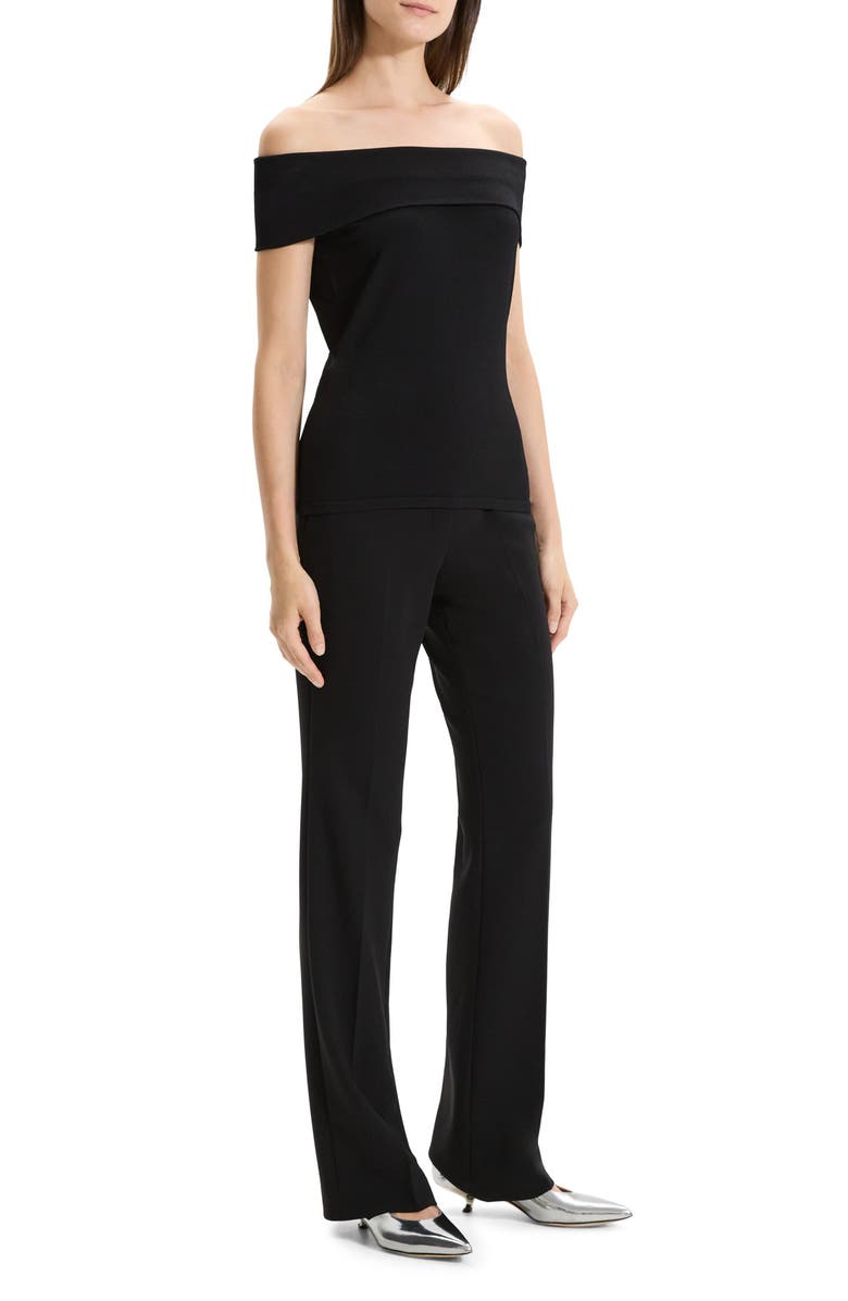 Theory Off the Shoulder Crepe Top, Alternate, color, 