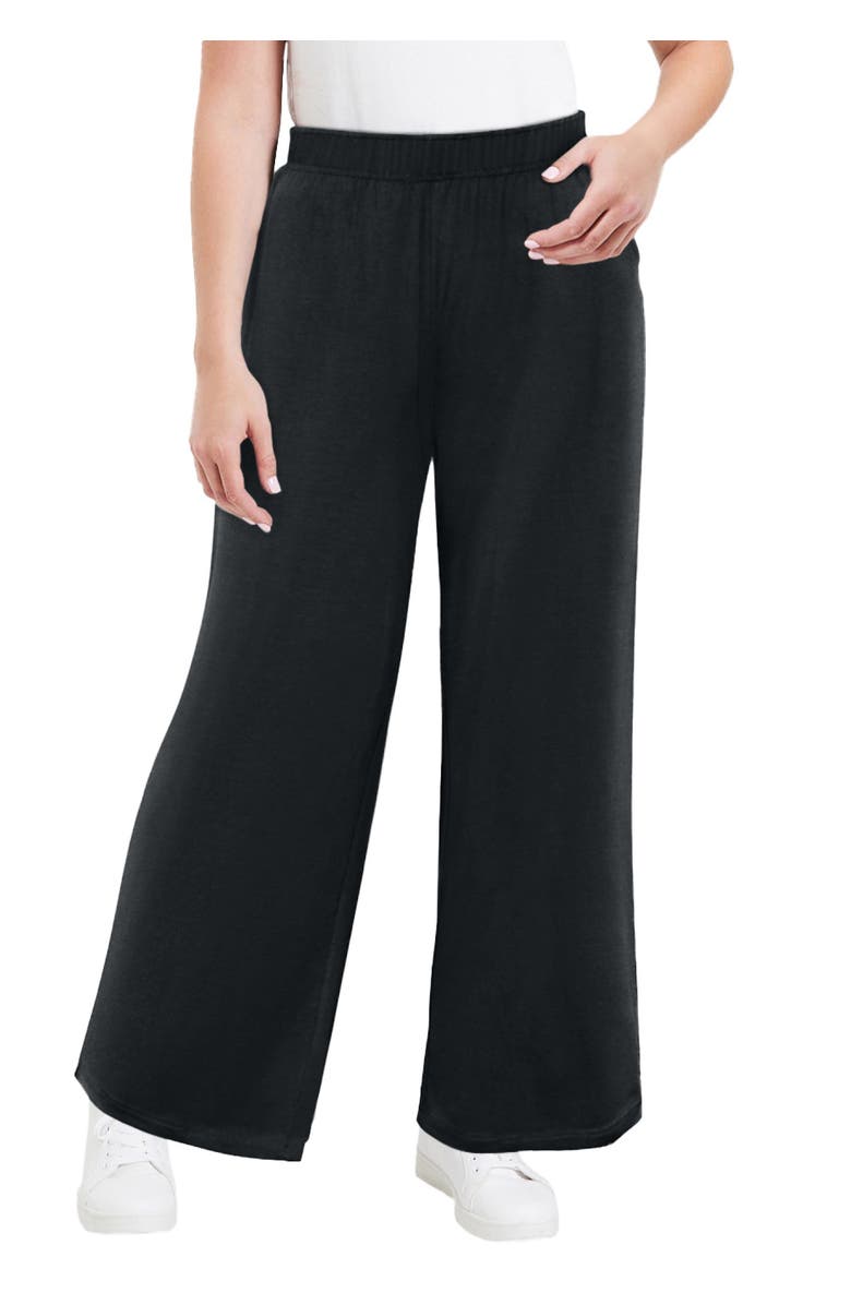 June + Vie Wide-Leg Pant, Main, color, Black