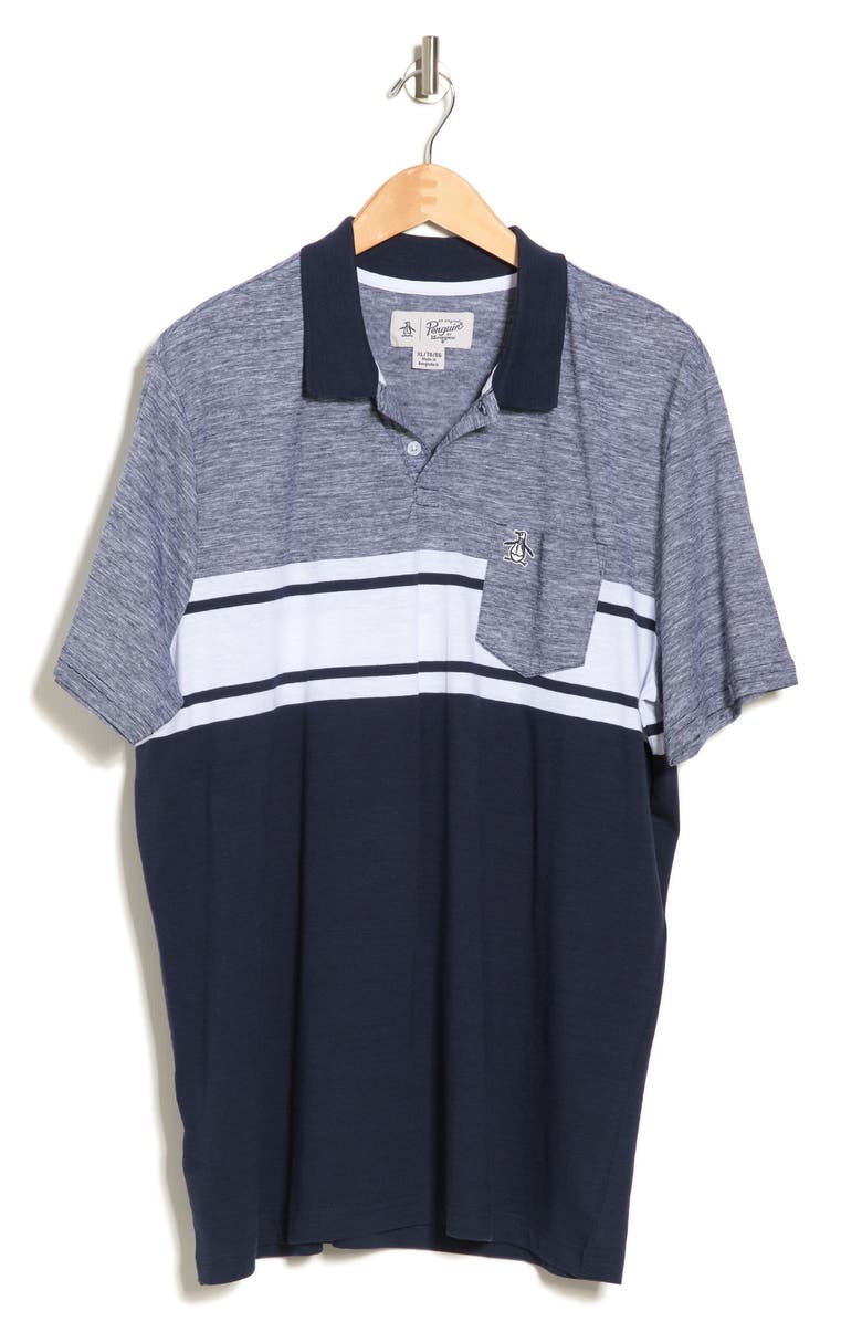 Original Penguin Colorblock Stripe Pocket Polo, Alternate, color,