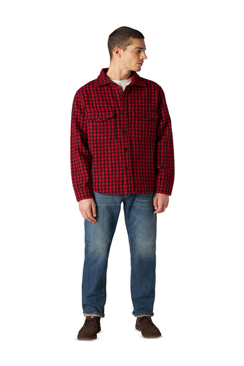 Anker Wool Check Shirt with Pockets, Alternate, color, RED