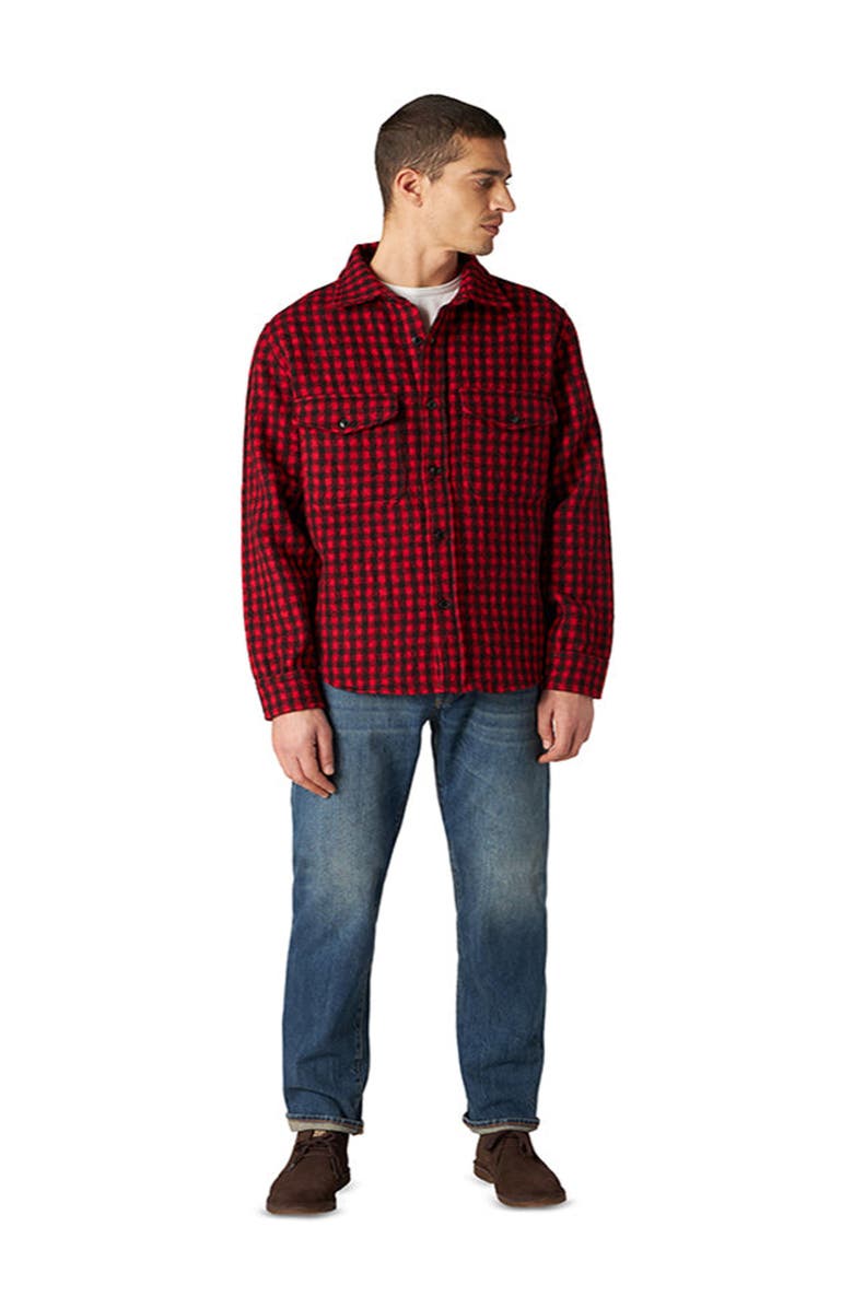 Fortela Anker Wool Check Shirt with Pockets, Alternate, color, Red
