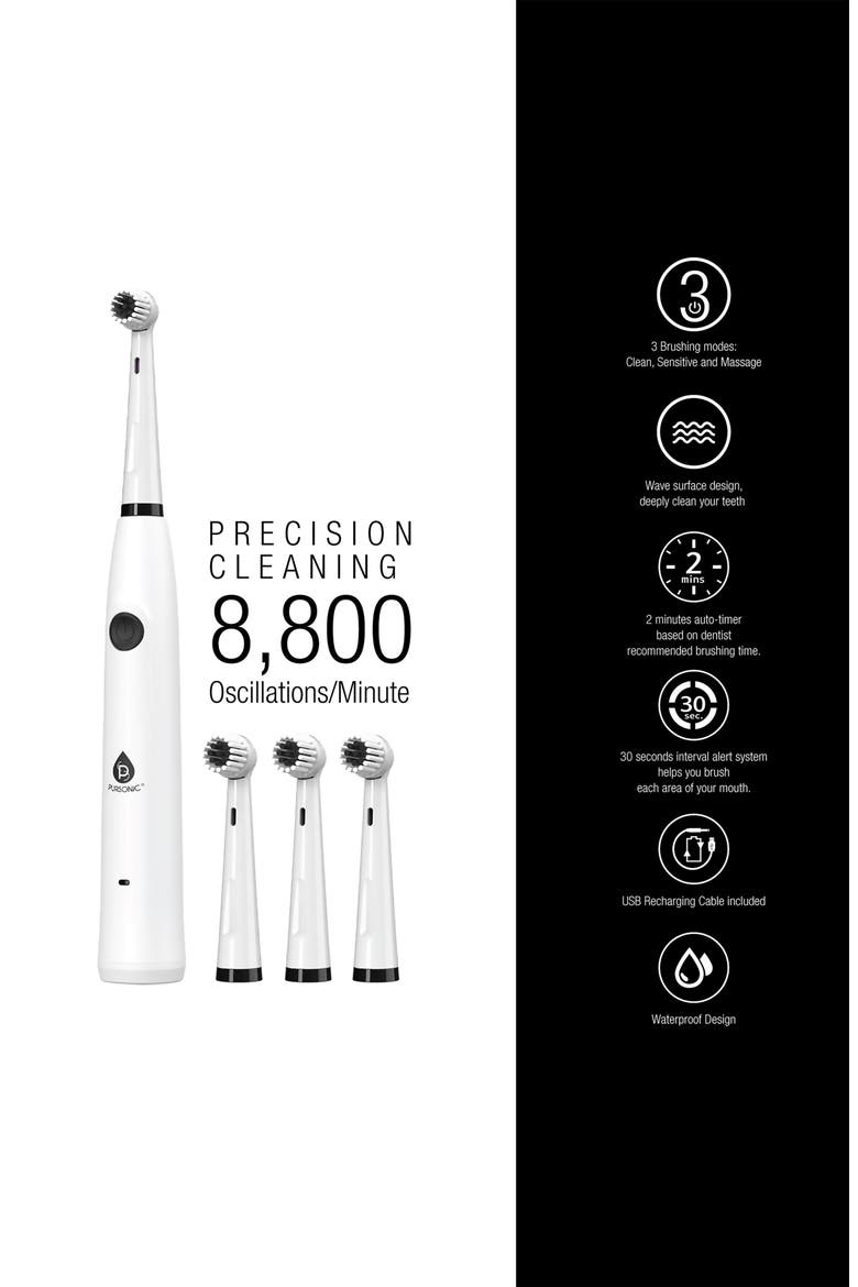 x Mario Lopez USB Rechargeable Electric Toothbrush, Alternate, color, WHITE