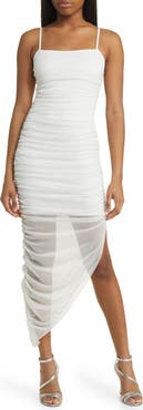 Jump Apparel Glitter Matte Ruched Jersey Dress