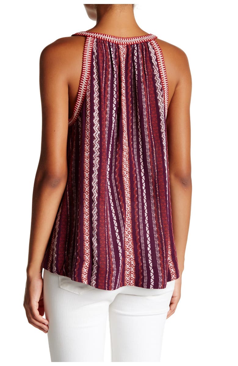 Melrose and Market Embroidered Trim Printed Woven Shell, Alternate, color, 