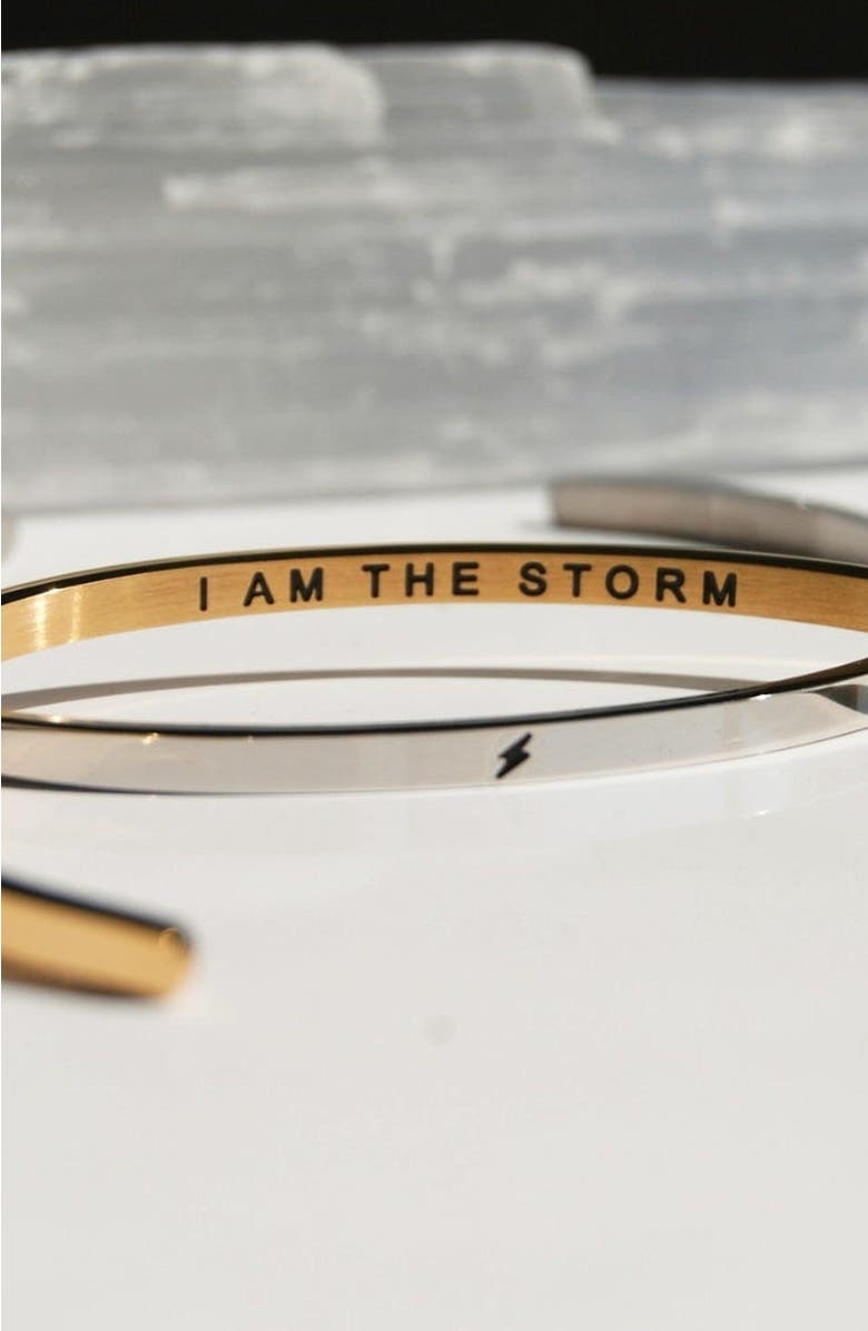 Mantra I Am The Storm bracelet, Alternate, color, Inside - Silver