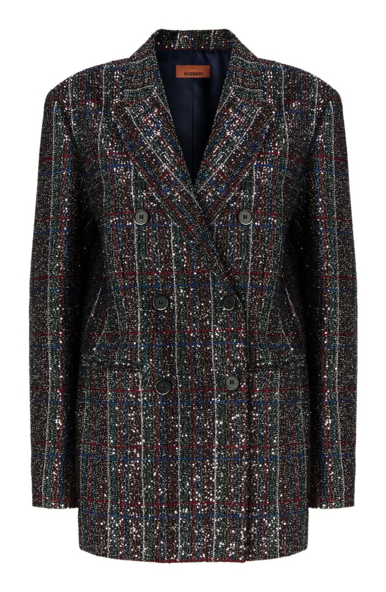 Missoni Double-breasted Blazer With Check Pattern, Alternate, color, Multicoloured