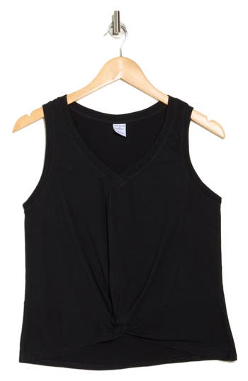 Shop Melrose And Market Twist Front Tank Top In Black