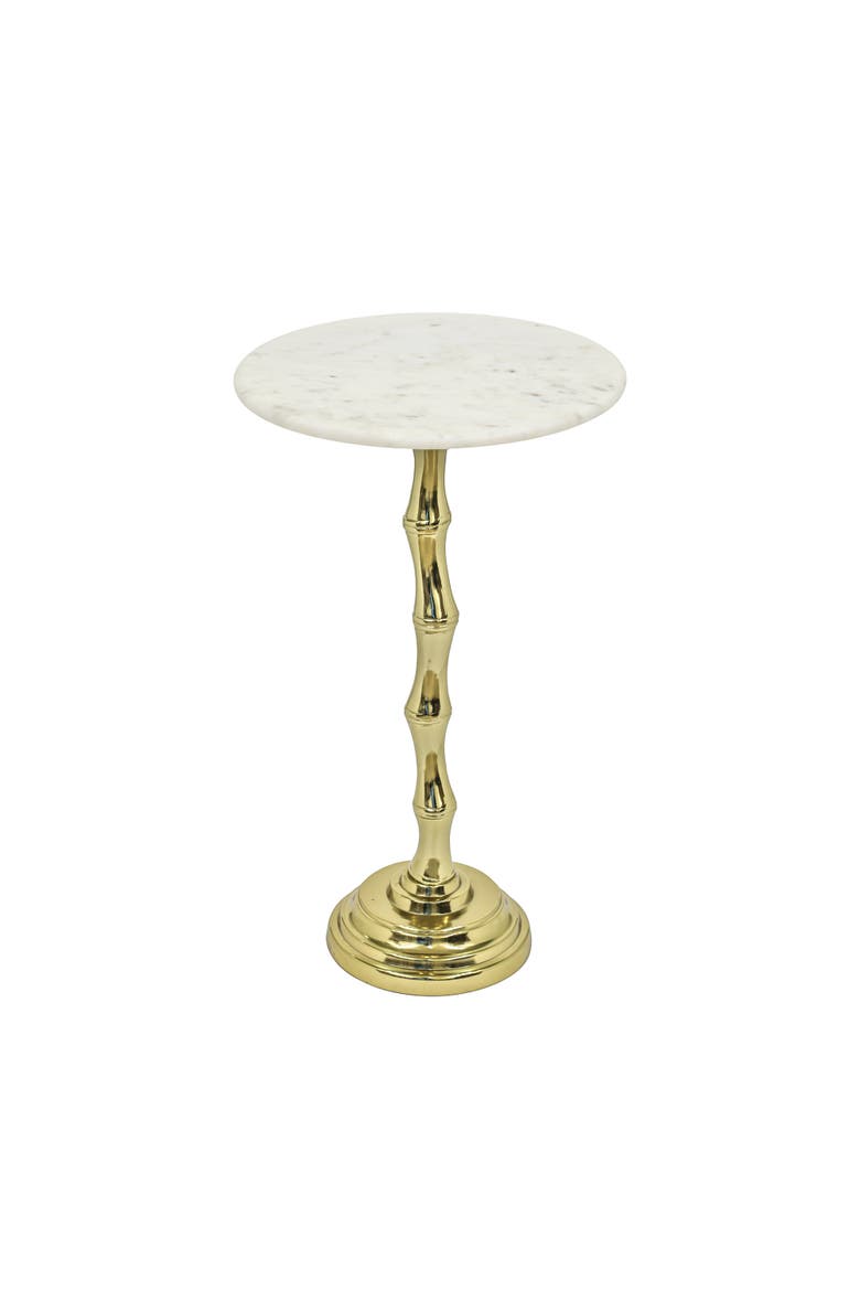 Texture Side Table | Marble Top | Aluminum Base, Main, color, White