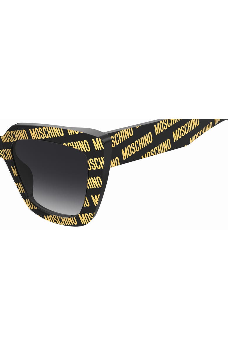 Moschino 52mm Gradient Cat Eye Sunglasses, Alternate, color, Pattern Black