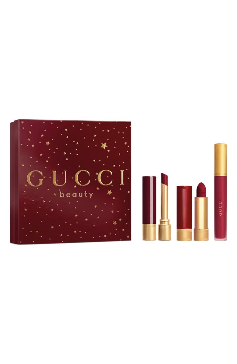 Gucci Rosso Ancora Lipstick Gift Set $147 Value, Main, color, 