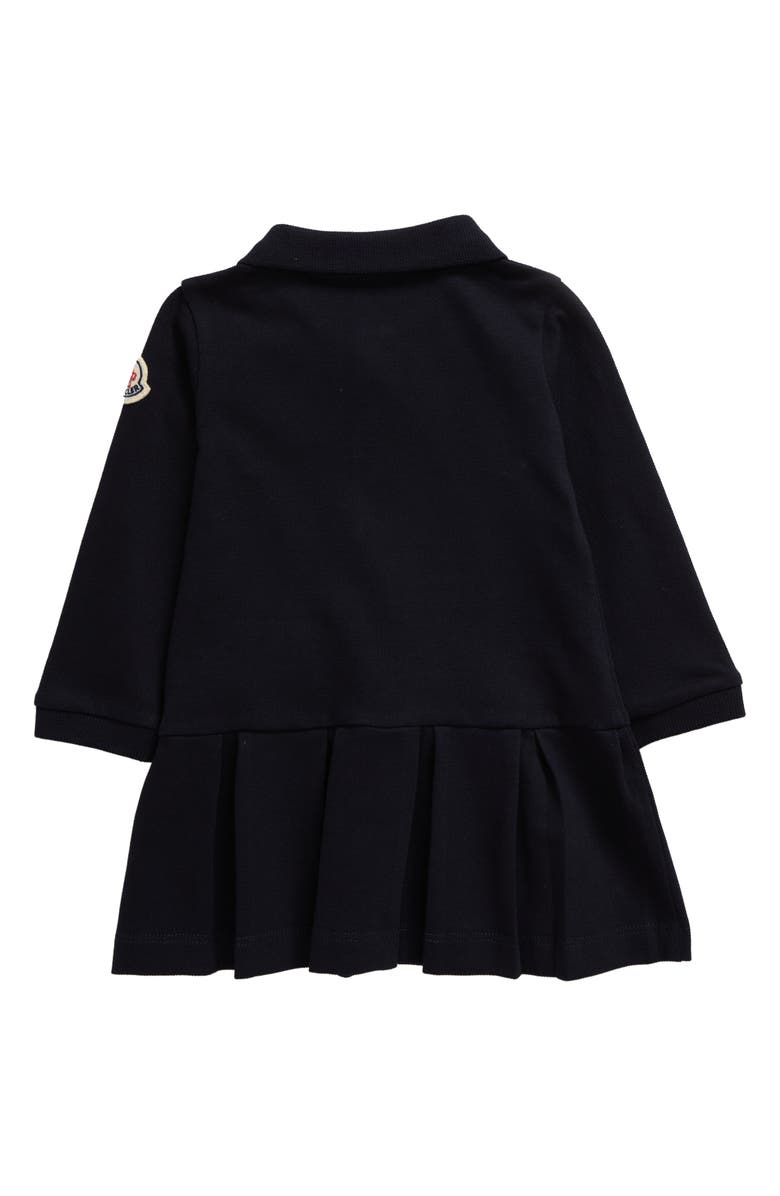 Moncler Kids' Long Sleeve Stretch Cotton Piqué Polo Dress, Alternate, color, 
