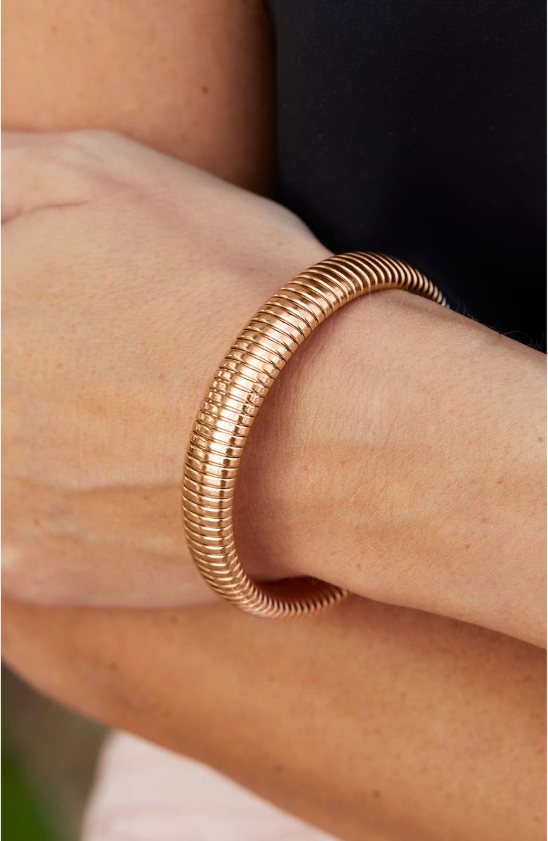 SAVVY CIE JEWELS Cleopatra Stainless Steel Bangle Bracelet, Alternate, color, Rose