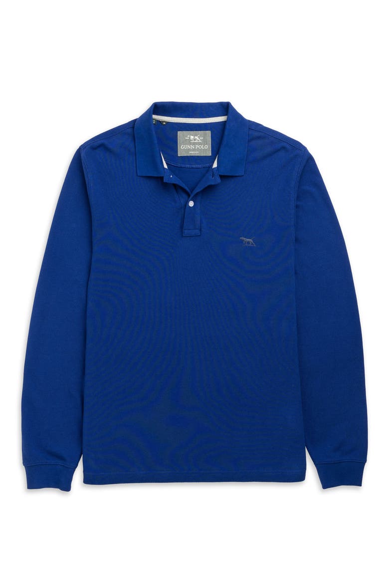 Gunn Piqué Polo, Alternate, color, DARK COBALT