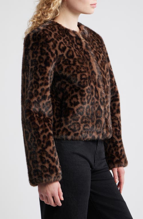 Bcbg Faux Shearling Crop Jacket In Brown