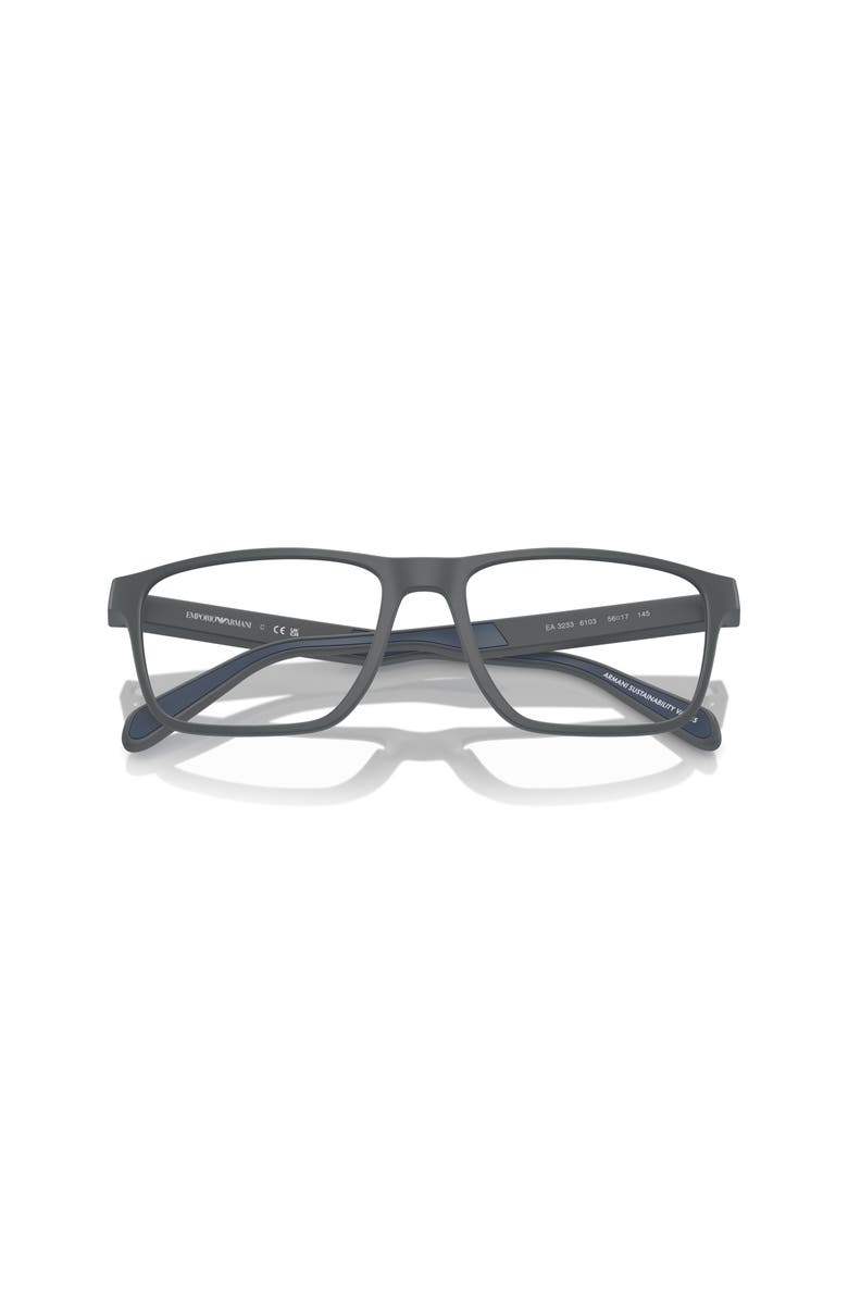 Emporio Armani 56mm Rectangle optical glasses, Alternate, color, Grey
