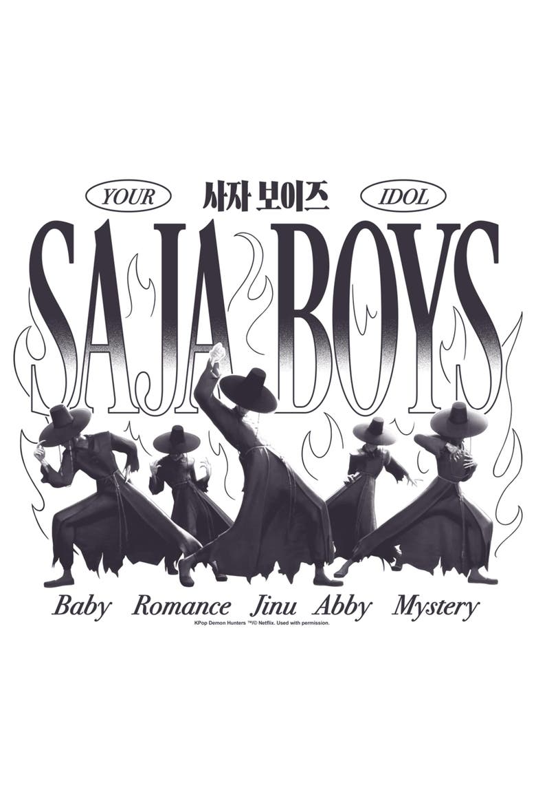 Mens KPop Demon Hunters Your Saja Boys Idols T Shirt, Alternate, color, White